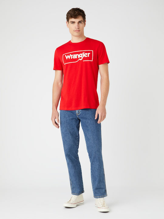 Wrangler Herren T-Shirt Kurzarm Rot