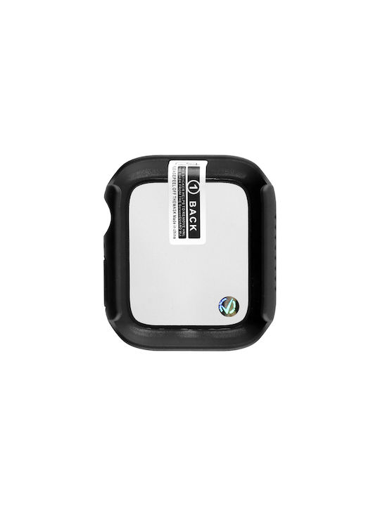 Volte-Tel Edge Cover with Key Πλαστική Θήκη με Τζαμάκι σε Μαύρο χρώμα για Apple Watch 45mm