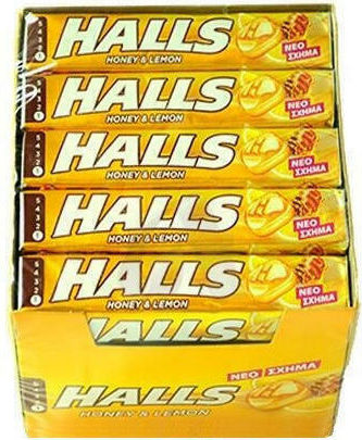 Halls Καραμέλες με Γεύση Μέλι / Λεμόνι Χωρίς Προσθήκη Ζάχαρης 20τμχ 33.5gr