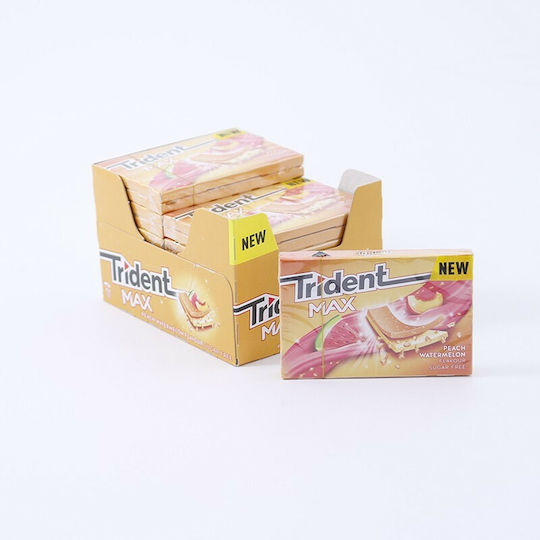 Trident 14 Chewing gum Max with Ροδάκινο / Καρπούζι Flavour Sugar Free 27gr