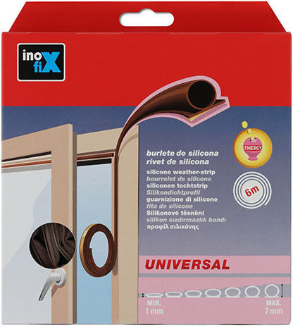 Inofix Αεροστόπ Λάστιχο Πόρτας σε Καφέ Χρώμα 6mx0.7cm