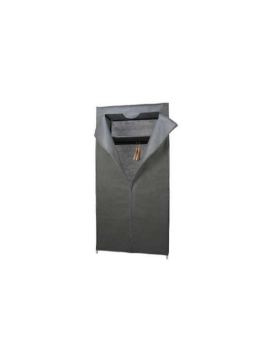 Gray Fabric Wardrobe with Selves & Zipper HI 40535 75x45x160cm