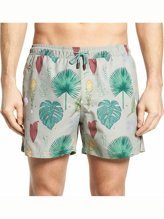 Flower Power Men's Swimwear Shorts Turquoise Floral