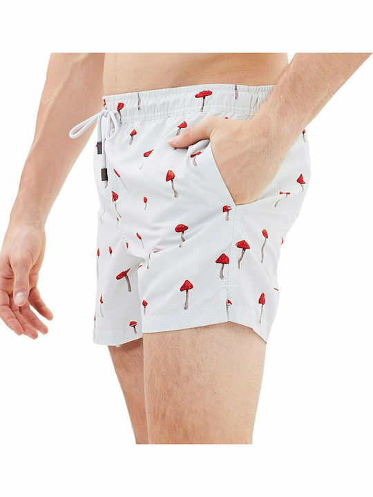 Moshi Moshi Men's Swimwear Shorts White with Patterns