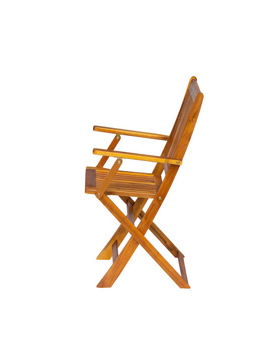 Outdoor Armchair Wooden Eliana Natural 1pcs 58x55x94cm.