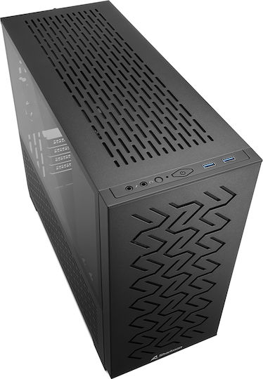 Sharkoon MS-Z1000 Gaming Midi-Turm Computergehäuse mit Seitenfenster Schwarz