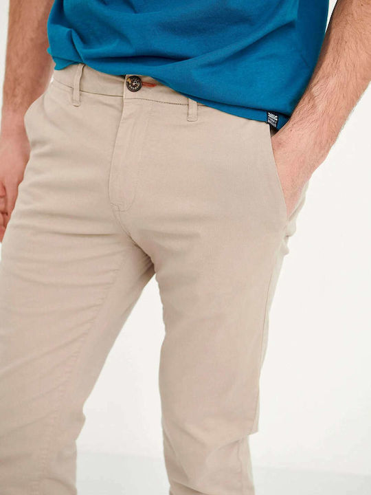 Hose Chino Elastisch in Normaler Passform Greige