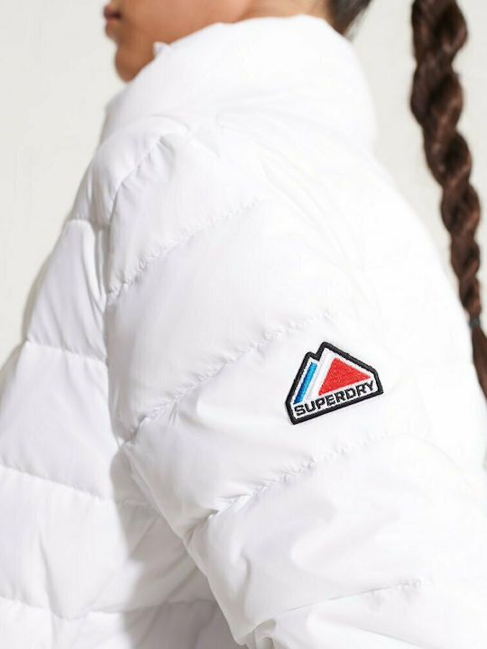 Women's Short Puffer Jacket for Winter White