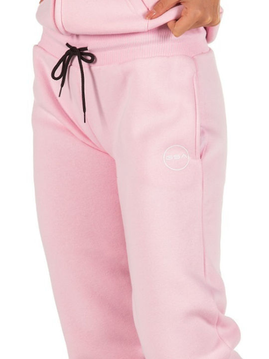 Supercotton Jogger Dusty Roz Pantalon Trening Cu Elastic Roz