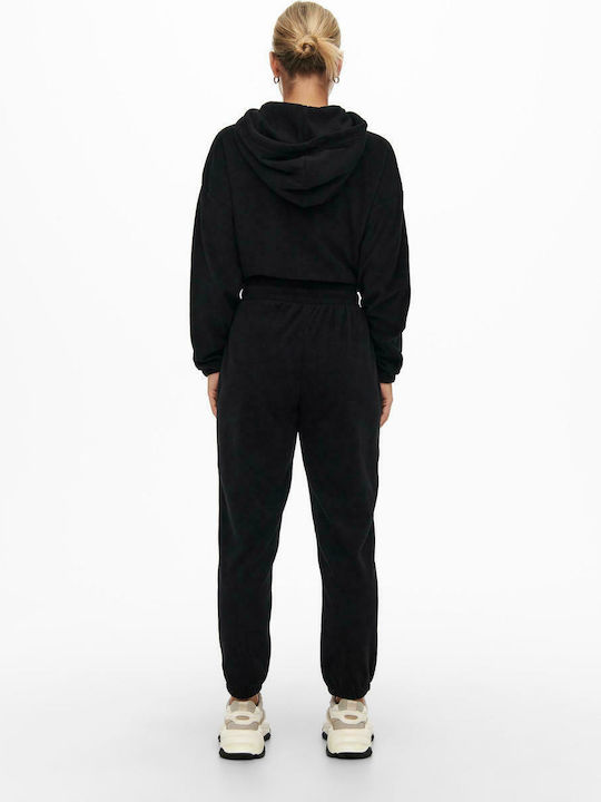 Only Damen-Sweatpants Jogger Schwarz Vlies