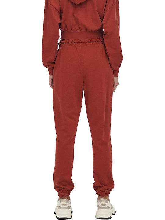 Only Women's High Waist Jogger Sweatpants Roasted Russet