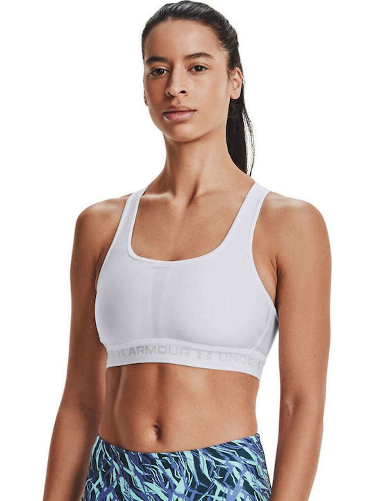 Crossback Mid Women's Sports Bra with Removable Padding White