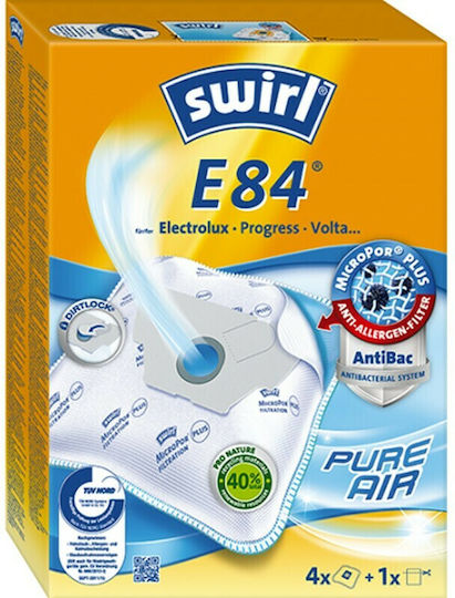 Swirl E84 Σακούλες Σκούπας 4τμχ Συμβατή με Σκούπα Electrolux