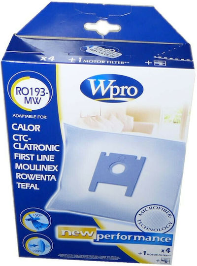 Wpro RO193-MW Sac Aspirator 4buc Compatibil cu Aspirator Clatronic / Moulinex / Rowenta