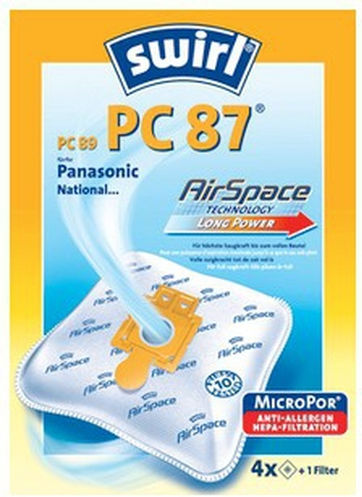 Swirl PC87 Σακούλες Σκούπας 4τμχ Συμβατή με Σκούπα Panasonic