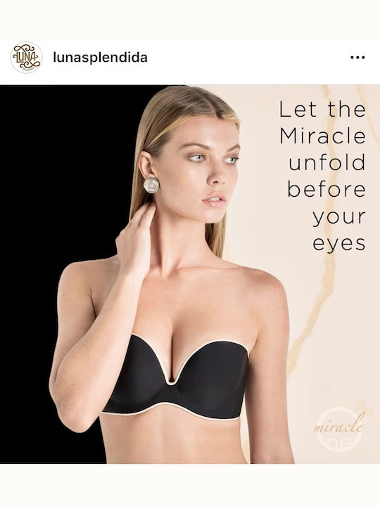 Miracle Μπεζ/Μαύρο Σουτιέν mit leichter Polsterung mit Bügel