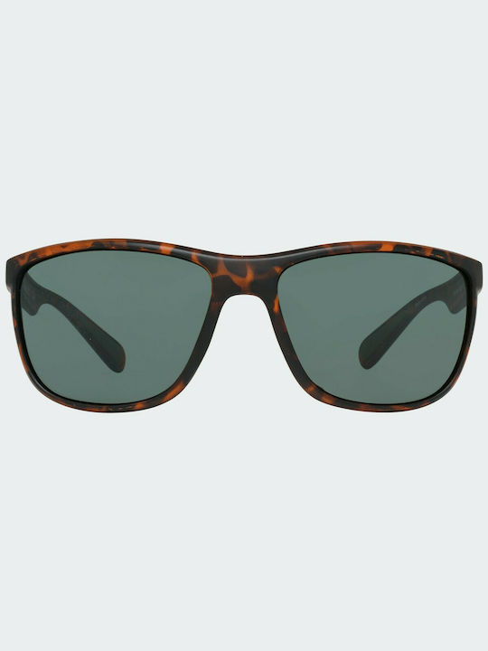 Timberland Men's Sunglasses with Brown Tartaruga Plastic Frame and Green Lens TB7179 56N