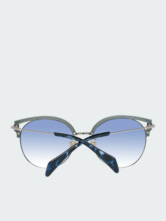 Police Shine 3 Women's Sunglasses with Blue Metal Frame SPL739 8FFB