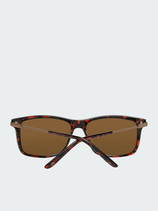 Timberland Men's Sunglasses with Brown Tartaruga Frame and Brown Lens TB7177 52E