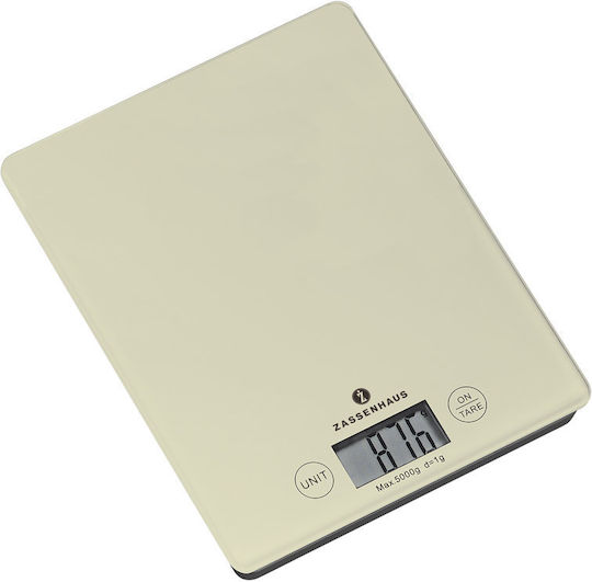 Zassenhaus Balance Digital Kitchen Scale Up To 5kg Cool Cream