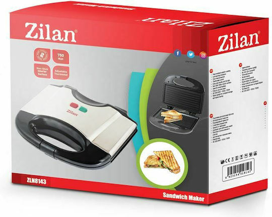 Zilan Τοστιέρα για 2 Τοστ 750W Inox