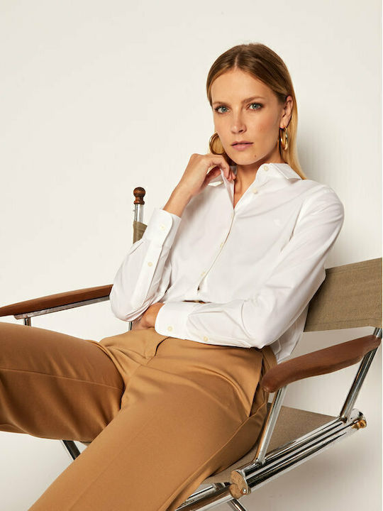 Women's Monochrome Long Sleeve Shirt White
