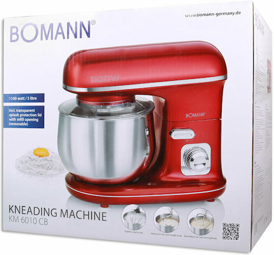 Bomann KM 6010 CB 138-0473 Mixează 1100W cu Vas din Oțel Inoxidabil 5lt
