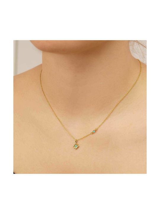 Excite-Fashion Elegant Essence Necklace from Gold Plated Silver with Zircon