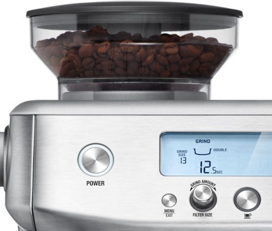 Sage The Barista Pro Automatic Espresso Coffee Machine 1650W Pressure 15bar with Grinder Silver SES878BSS4EEU1