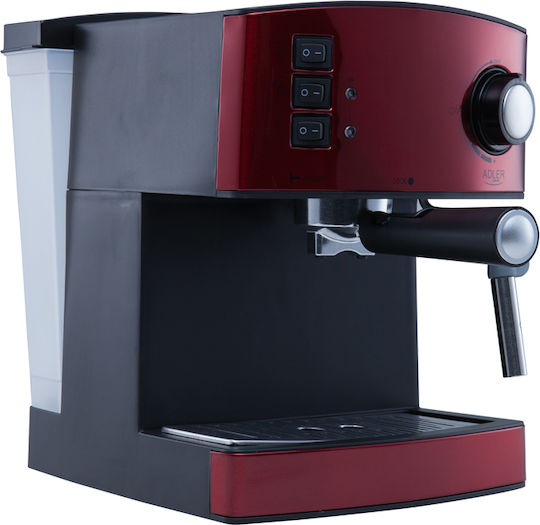 Adler AD4404R Espressomaschine 850W Druck 15bar Rot