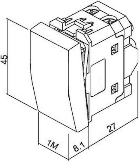 Geyer Front Plate Wall Push Staircase Button without Frame White 735101S