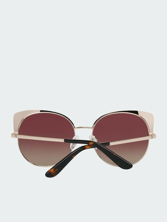 Guess Damen Sonnenbrille mit Gold Metall Gestell und Braun Verlaufsfarbe Linse GU7599 50G