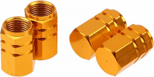 Capace de Valvă pentru Anvelope Auto Aluminiu Auriu 4buc