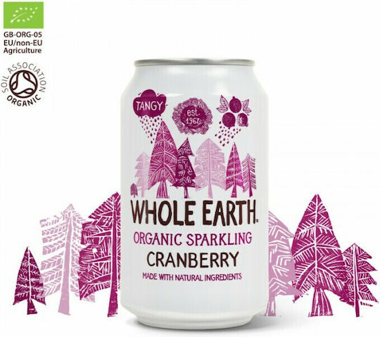 Whole Earth Soft Drink Cranberry with Carbonation, Sugar-Free, Organic in Box 330ml