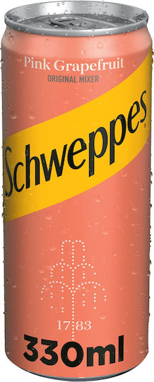 Schweppes Σόδα Pink Grapefruit με Ανθρακικό σε Κουτί 330ml