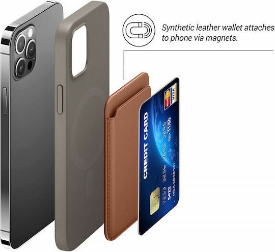 KWmobile MagSafe Kartenetui PU Leather in Braun Farbe