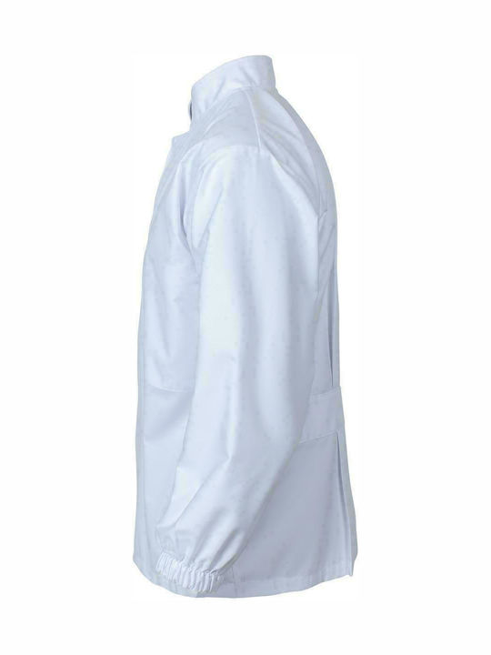 STOP HACCP Herren Langarm Jacke Arbeit Weiß mit Gummi
