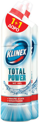 Klinex Total Power Gel Καθαρισμού Λεκάνης με Άρωμα Φρεσκάδα Ωκεανού 2x750ml