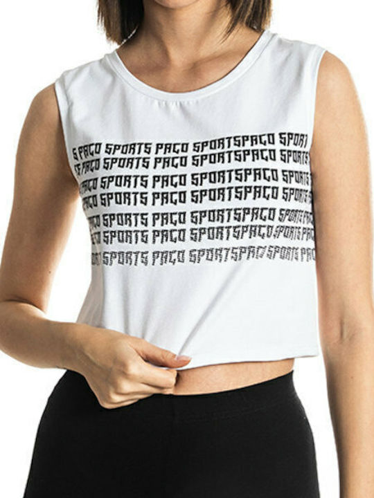 Αμάνικο Crop Top Λευκό