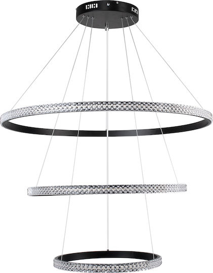 GloboStar Diamond Trio Hängelampe Schwarz 86x86x90cm.
