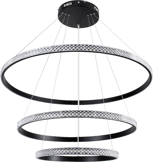 GloboStar Diamond Trio Hängelampe Schwarz 86x86x90cm.