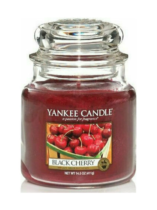 Yankee Candle Scented Candle Jar with Scent Black Cherry Red 104gr 1pcs