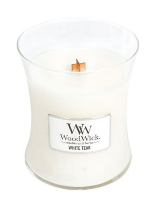 WoodWick Scented Candle Jar with Scent White Teak White 609.5gr 1pcs