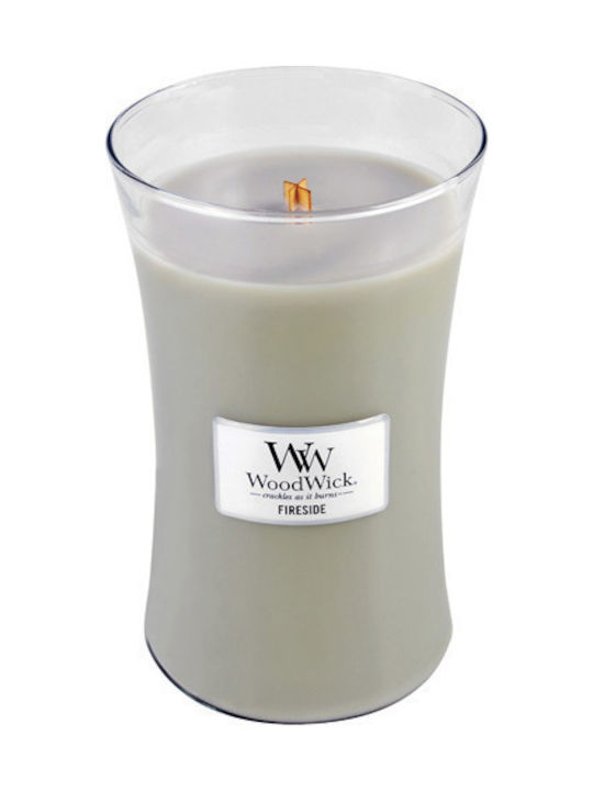 WoodWick Scented Candle Jar with Scent Fireside Gray 275gr 1pcs