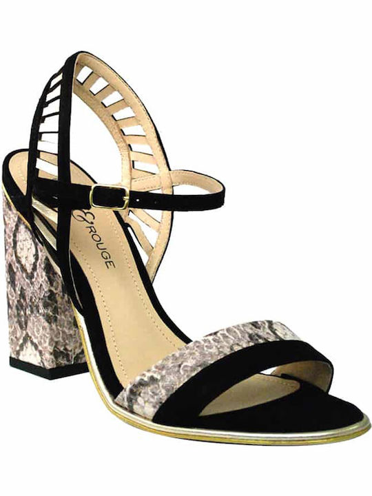 Gold&Rouge Leather Sandals Black