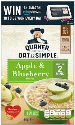 Quaker Νιφάδες Βρώμης So Simple Apple and Blueberry Ολικής Άλεσης 360gr