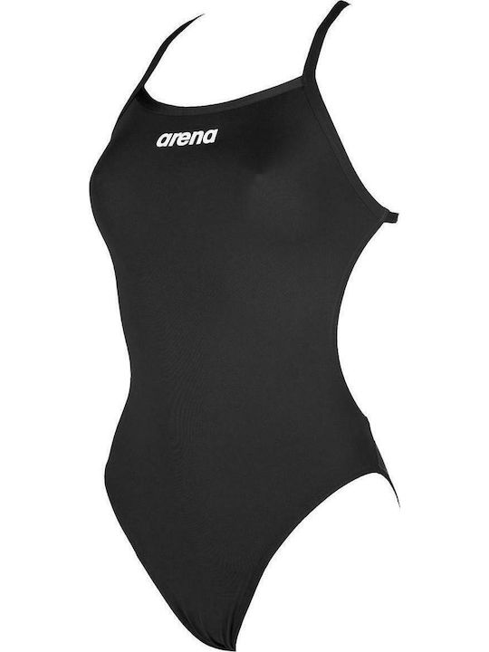 Solid Lightech High Athletic One-Piece Swimsuit Black