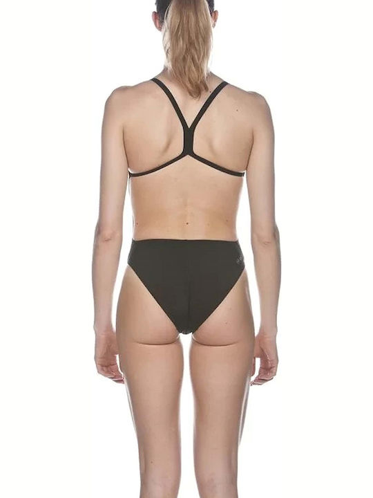 Solid Lightech High Athletic One-Piece Swimsuit Black