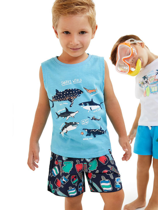 Energiers Kids Blouse Sleeveless Turquoise