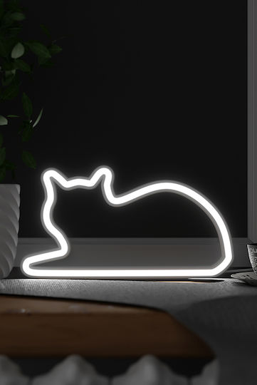Mustard Neon Φωτιστικό Γάτα LED Θερμό Λευκό Φιγούρα Mustard Neon Φωτιστικό Γάτα LED Θερμό Λευκό Φιγούρα